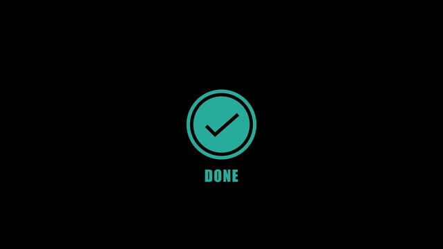 Animated checkmark with done text label minimalist ui success for digital interfaces and business presentations