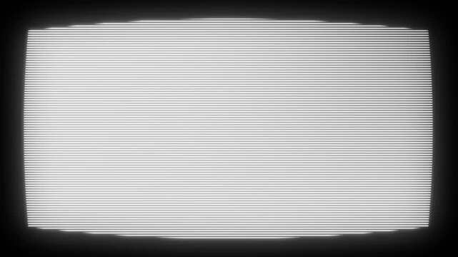 Retro curved CRT Television frame Overlay with VHS Static Noise, Curved Screen and analog Scan Lines Animation