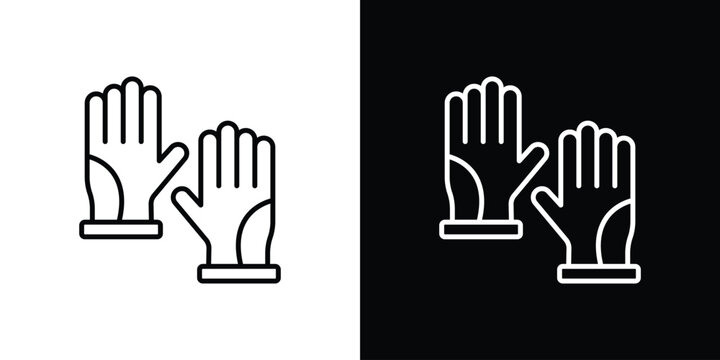 Glove icon Line drawing illustrations in black and white