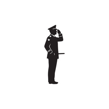 Army commander icon silhouette vector flat illustration design.