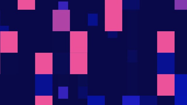 Dark navy background with a mosaic of pink rectangular blocks. Modern dark navy background with a mosaic of pink for landing page banners. Creative dark navy layout.