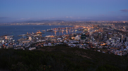 Obraz premium night Cape Town panorama