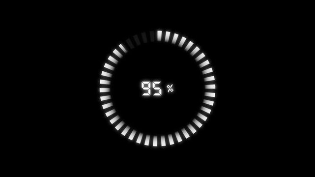 Digital loading circle with 58 percent progress indicator. Tech digital loading circle with 58 percent progress for software setups. Modern digital loading circle.