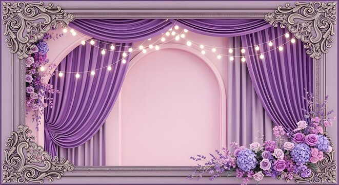 vintage frame with floral ornament