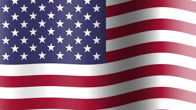 United States National Flag Fabric Waving Smoothly Motion Graphics Background