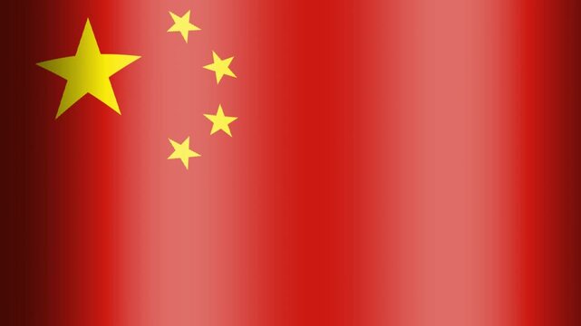 China Flag Waving Seamless Loop Animation 5 Star Red Flag Motion Graphics