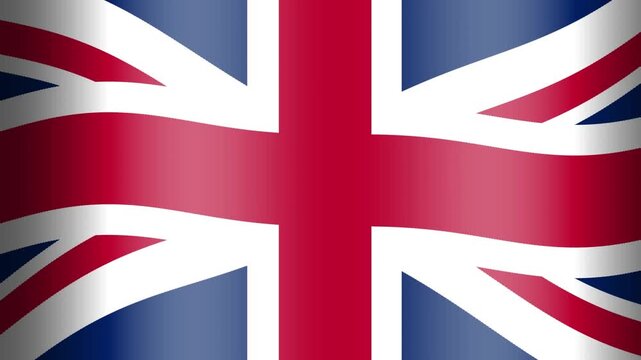 United Kingdom Waving Flag Seamless Loop Animation UK Union Jack
