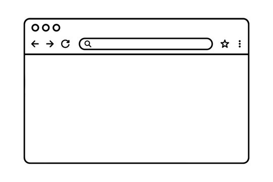 Minimal web browser window outline interface illustration
