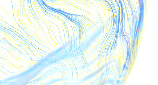 Captivating abstract background with flowing luminous lines and particles