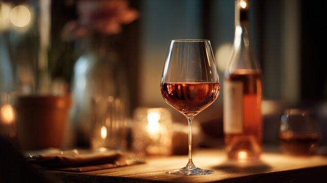 Evening with wine and soft lights
