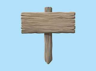 A rustic wooden signpost stands against a blue background © fadiri