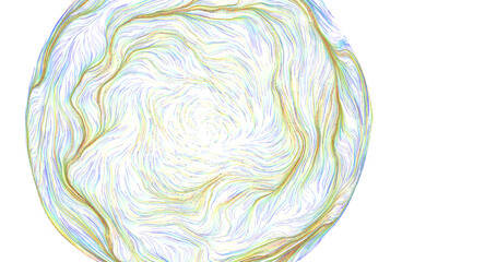 Obraz premium Dynamic abstract pattern of colorful swirling lines forming a globe shape, representing motion and e