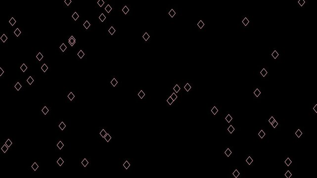 Scattered small diamond shapes on a black background, abstract pattern.