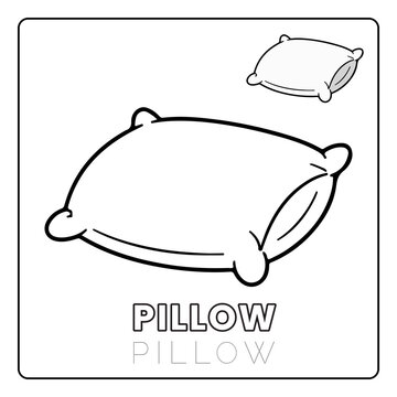 Pillow House Items Coloring Pages for Kids