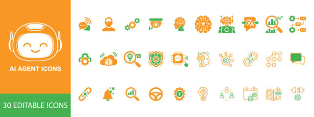 Fototapeta premium AI Agent Icons Pack.