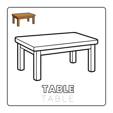 Table House Items Coloring Pages for Kids