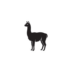Fototapeta premium Alpaca silhouette vector art animal on a white background