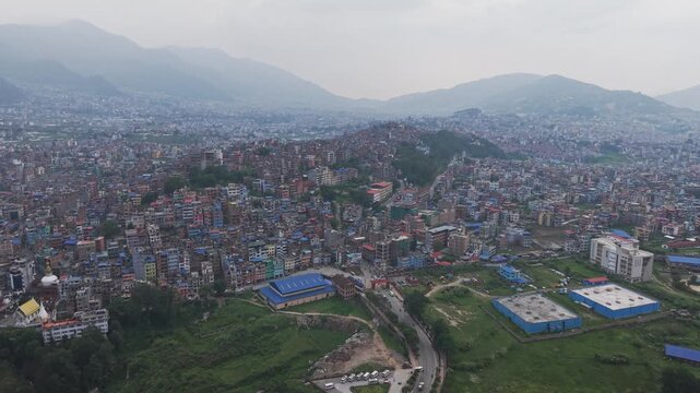 Drone footage of the historic Newari town of Kirtipur, highlighting centuries-old architecture and cultural heritage.