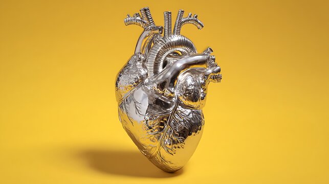 Golden Anatomical Heart Sculpture / 金色のアナトミカルハート（解剖学的心臓）の彫刻