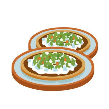 Simple flat 2D illustration of Sopes, modern minimalist artwork, isolated on a white background.