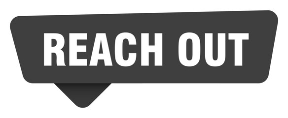 Obraz premium reach out black sign isolated on transpatent background. reach out sticker