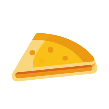 Quesadilla, modern flat 2D illustration with clean simple shapes, isolated on a white background.