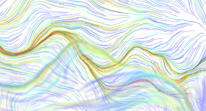 Colorful abstract wavy lines and curves form a dynamic visual flow.