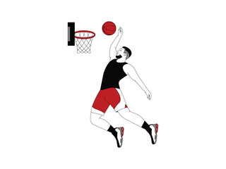 Basketball Player Slam Dunking Illustration © Calm Girl
