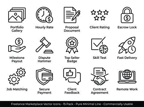  15 Freelance Marketplace Vector Ico