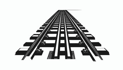 Railway tracks with metal sleepers. © ikhsan
