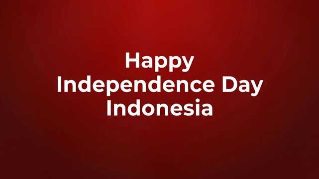 Indonesia Independence Day greeting on red.