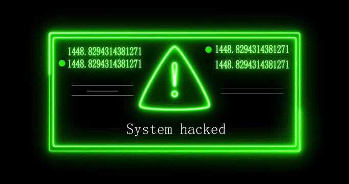 Warning security breach computer hacking warning system hacked Warning symbol on the screen privacy protection data hacking malware virus danger sign