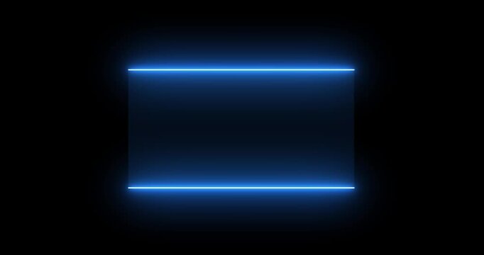 Futuristic neon HUD callout frame for digital interface. Sci fi HUD lower third with copy space for broadcast titles. Neon UI screen for gaming and news us