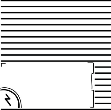Lined art with empty zone and little lightning sign