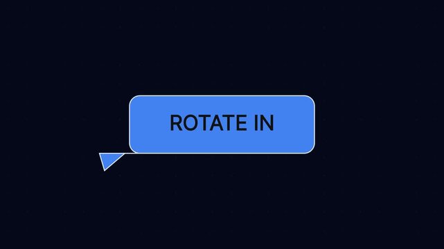 Animated rotate in text callout for modern ui and digital presentations animation motion interface