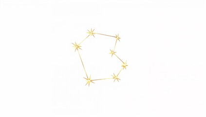 Obraz premium Bright Golden Star Constellation Illustration with Sparkling Effect and White Background