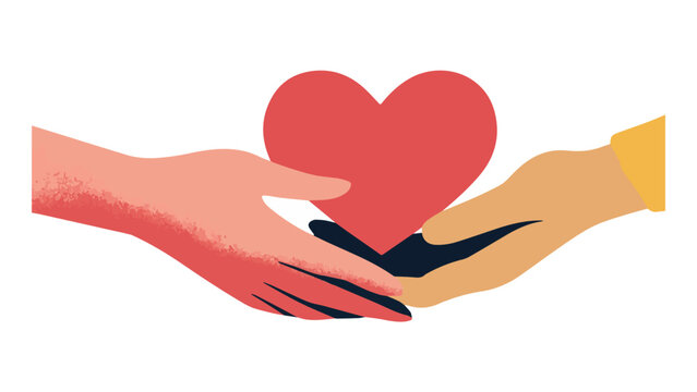 Hands Holding Heart Symbolizing Care and Compassion.