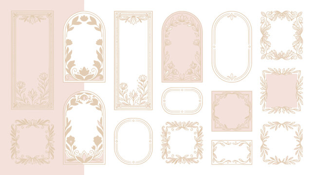 Elegant Floral Frames & Borders: Vector Art Collection