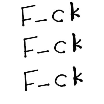 Grungy Hand-Drawn Fck Text Doodle on White Background