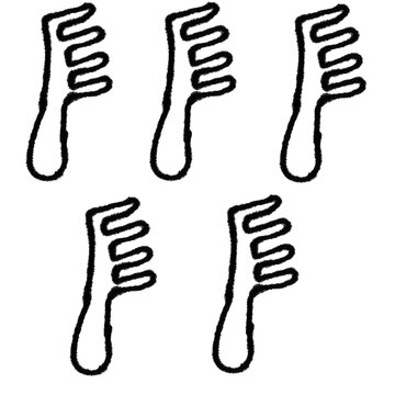 Hand Drawn Afro Pick Comb Doodle Pattern &ndash; Black Hair Care Beauty Vector