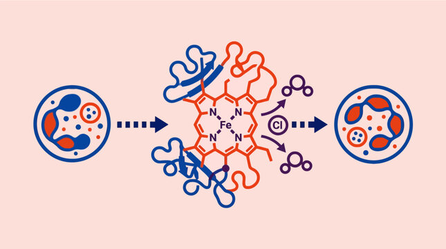 Scientific diagram of a molecular chemical reaction process