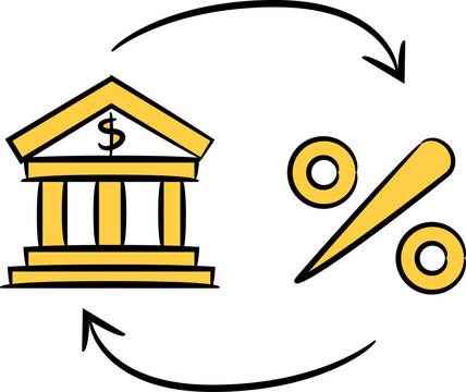 Bank and Interest Percent Illustration
