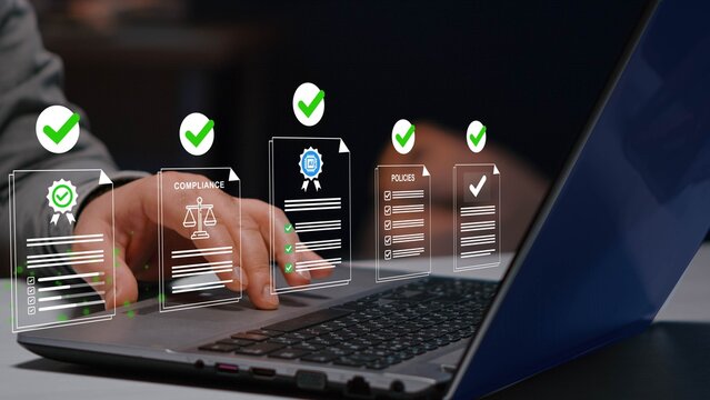 AI compliance certification workflow with enterprise governance automation, digital audit verification, regulatory approval management, intelligent policy validation.
