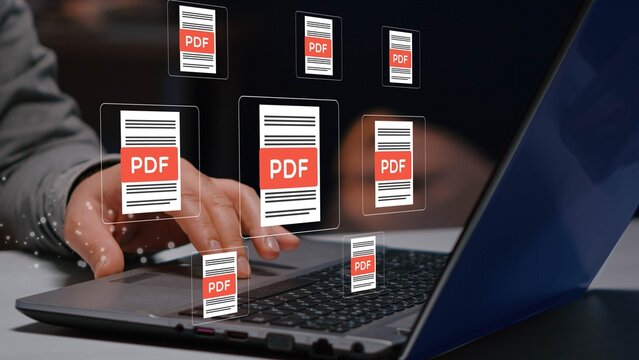 PDF documents representing file sharing, cloud storage, digital workflow, data organization and modern technology use.
