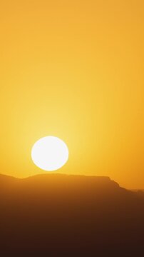 Vertical Video Red Sunrise Time Lapse Zoom In