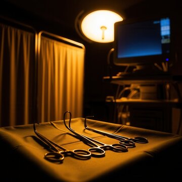 Surgical Instruments Prepared For Medical Procedure In Operating Room