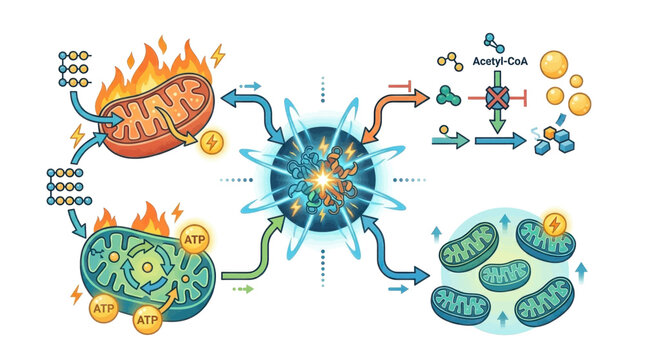 Cellular respiration diagram illustrating energy production within mitochondria.