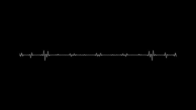 Minimal horizontal line audio spectrum visualizer with dynamic equalizer bars smoothly reacting to music and voice frequencies.