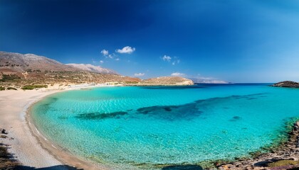 Fototapeta premium Landscape With Beach And Clear Mediterranean Water On Crete Island