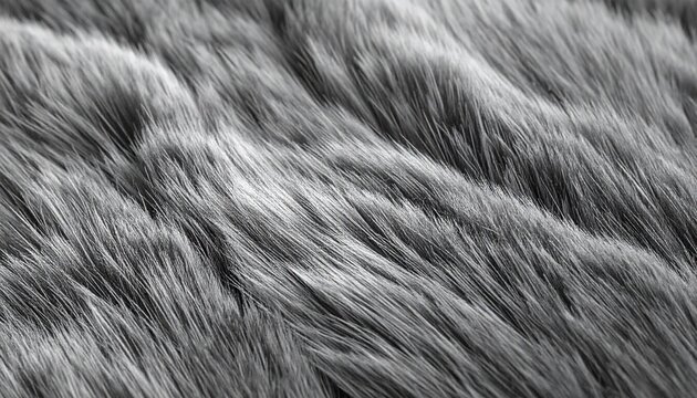 Dense silver grey animal fur seamless background